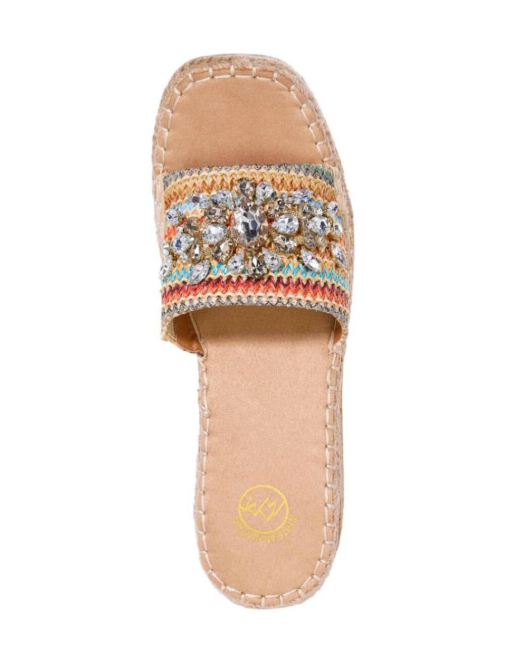 White‎ Mountain Multicolor Stitch Espadrille Wedge Sandals 7.5 NWT Resortwear